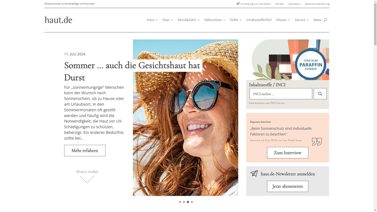 Relaunch haut.de: neues Design und neue Struktur